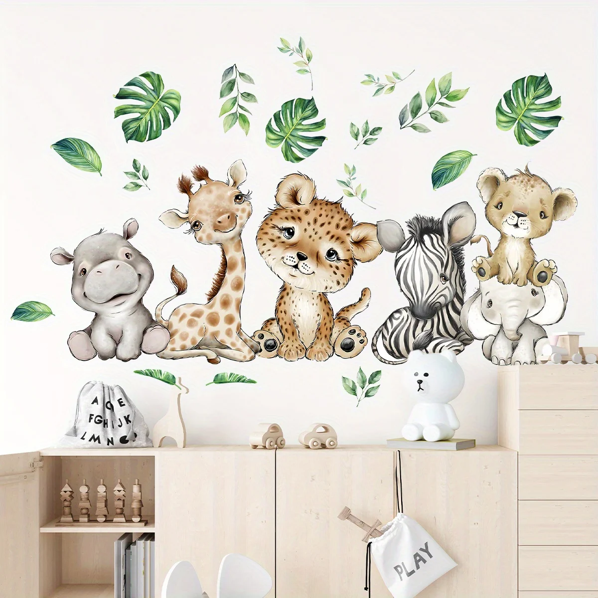 Baby Nursery Labels - 1PC Cartoon Cute Hippo Tiger Elephant