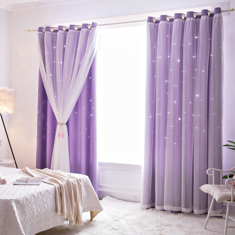 Baby Nursery Blackout Curtains - Free Customization Kids Curtain Hollow-Out Stars