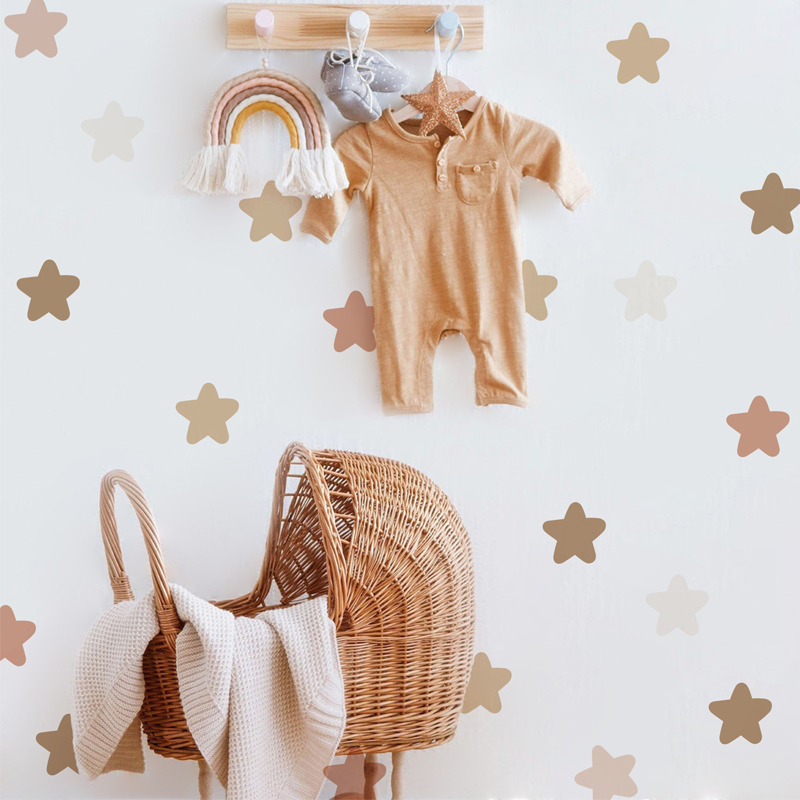 Baby Nursery Labels - Boho Rainbow Wall Decals Polka Dot
