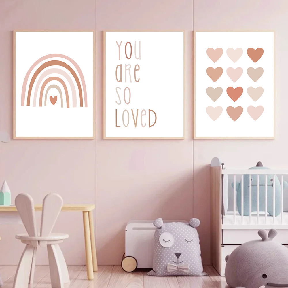 3PCS Cartoon Heart Rainbow Pin - Baby Nursery Pink recension och pris