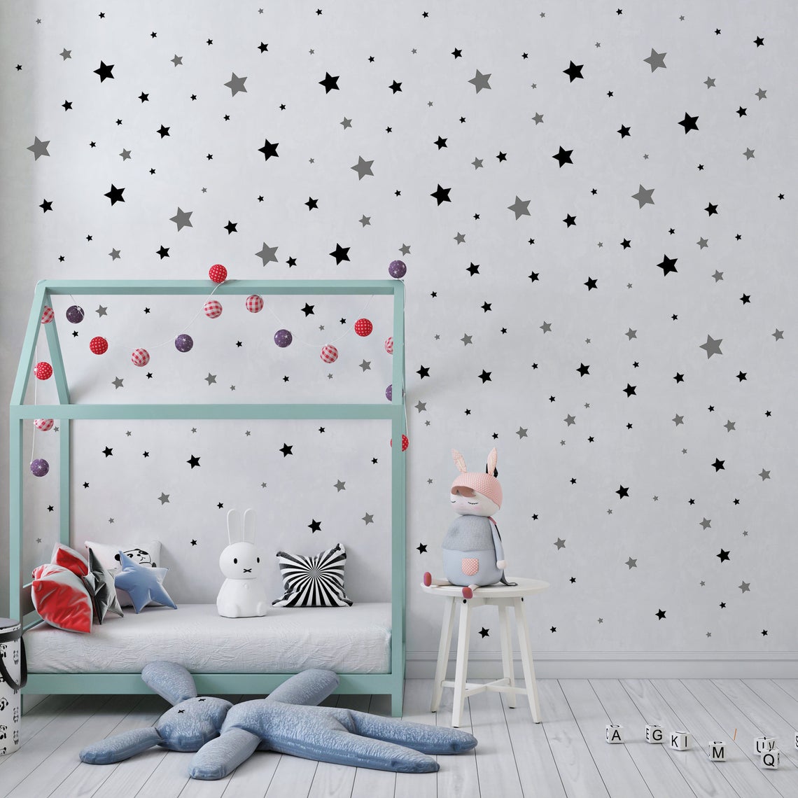 Cartoon 65Pcs Star Wall Sticke - Baby Nursery Labels recension och pris