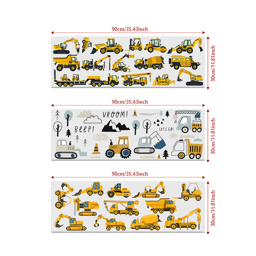 Cartoon Excavator Engineering  - Baby Nursery Labels recension och pris