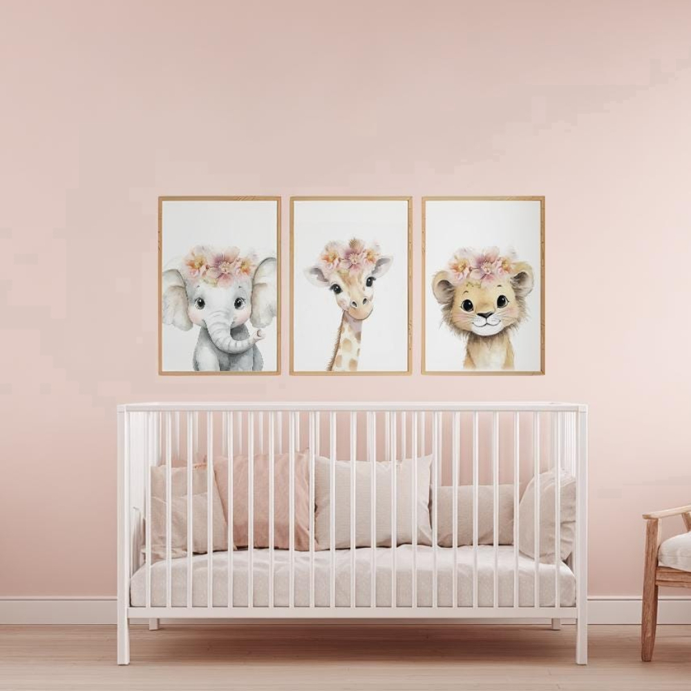Baby Girl Nursery Wall Art Set - Baby Nursery Pink recension och pris