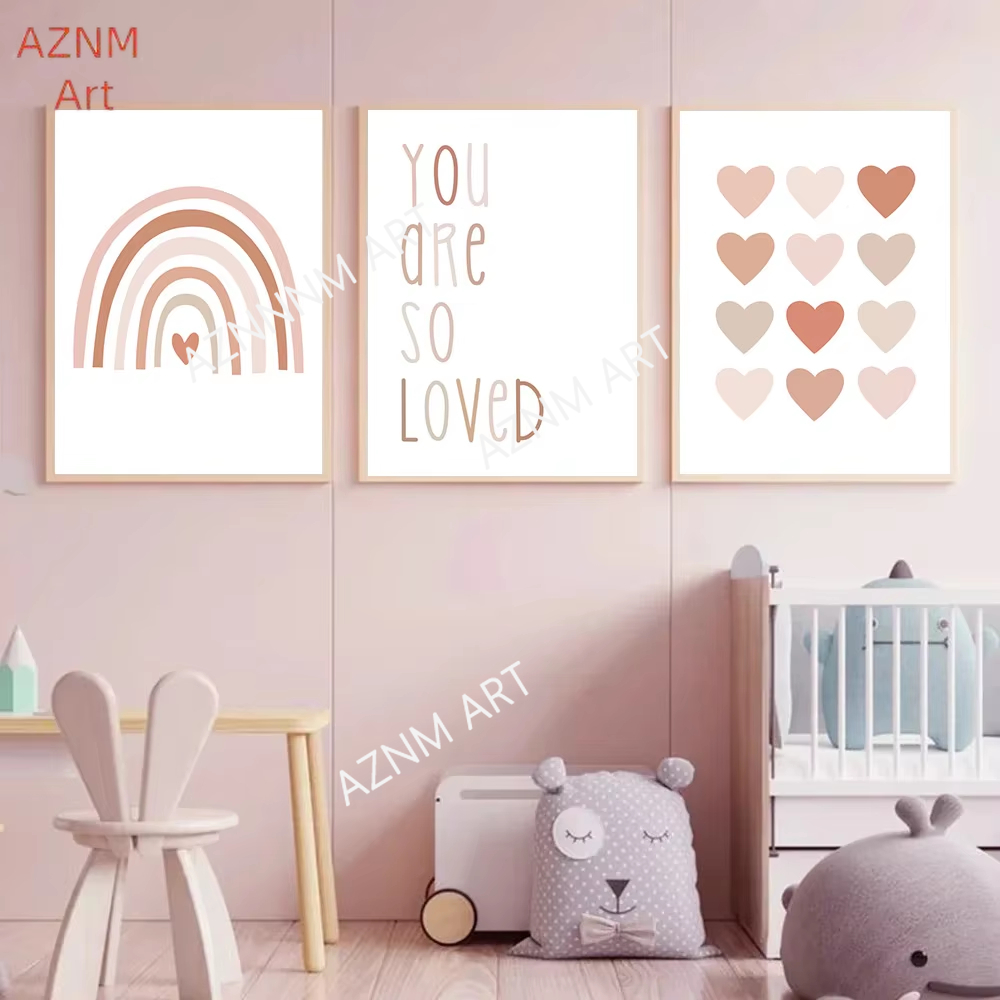 1/3PCS ，Cartoon Heart Rainbow  - Baby Nursery Pink recension och pris