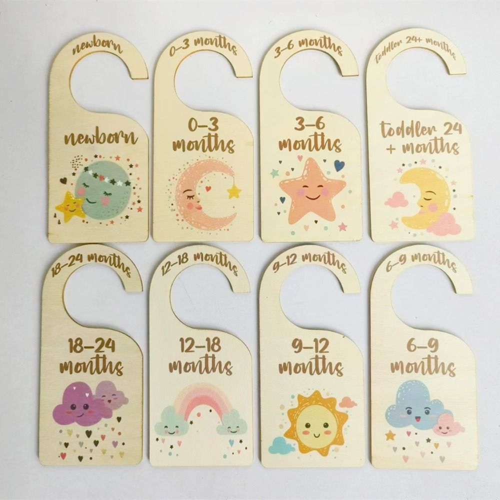 7/8Pcs Wood Baby Closet Divide - Baby Nursery Labels recension och pris