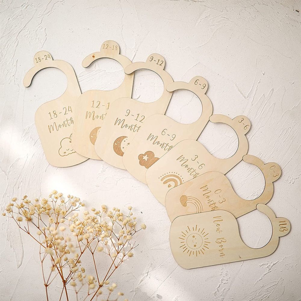 7/8Pcs Wood Baby Closet Divide - Baby Nursery Labels recension och pris