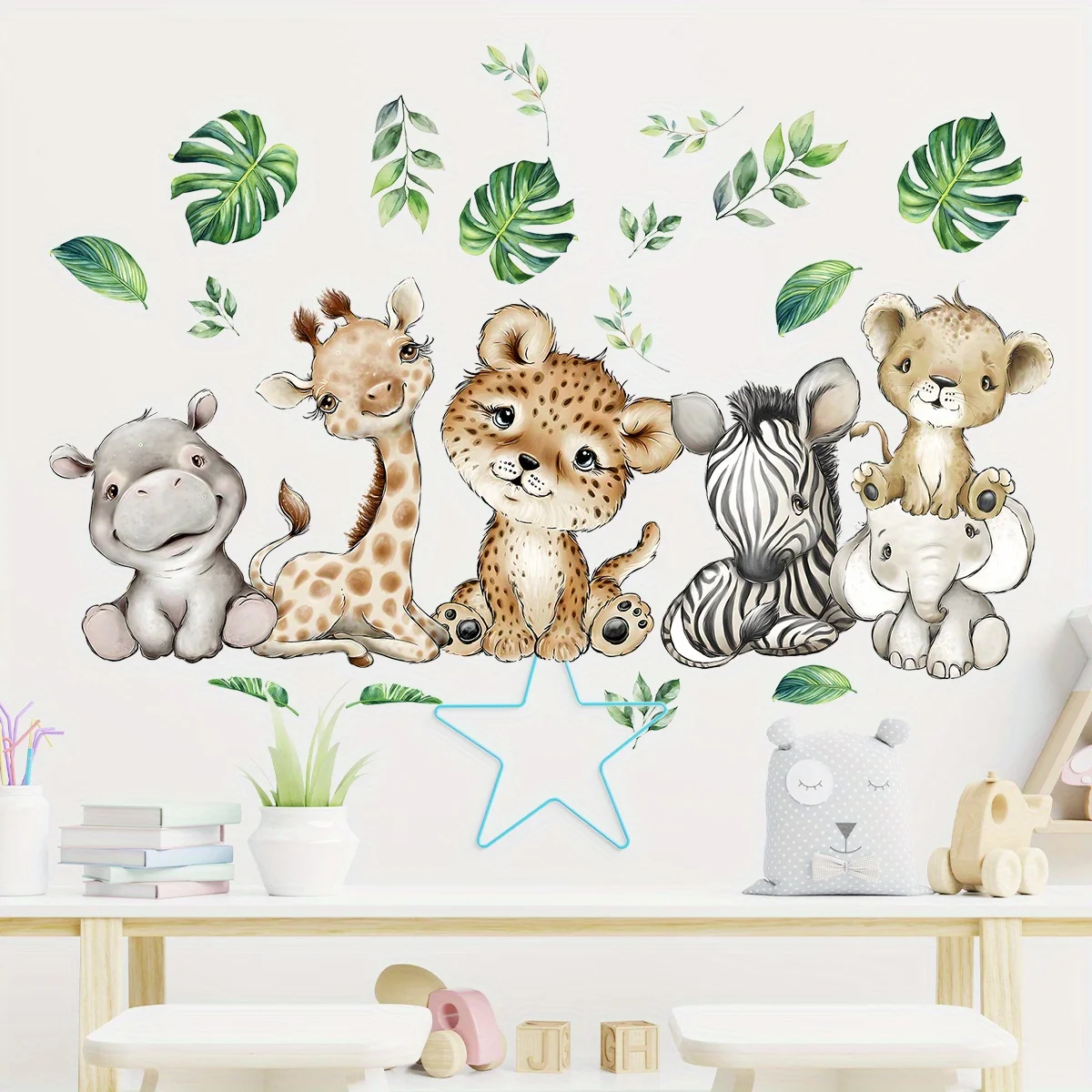 1PC Cartoon Cute Hippo Tiger E - Baby Nursery Labels recension och pris