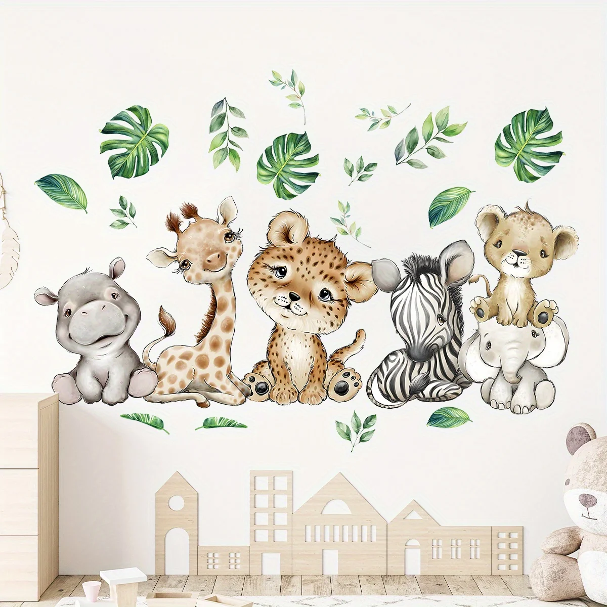 1PC Cartoon Cute Hippo Tiger E - Baby Nursery Labels recension och pris