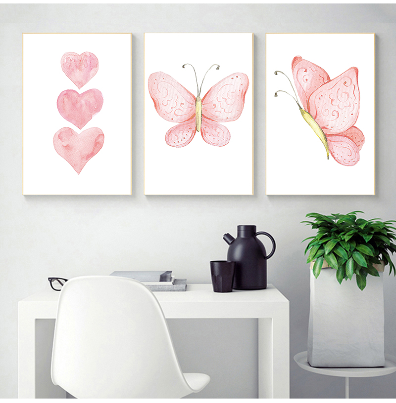 Pink Heart Canvas Painting But - Baby Nursery Pink recension och pris