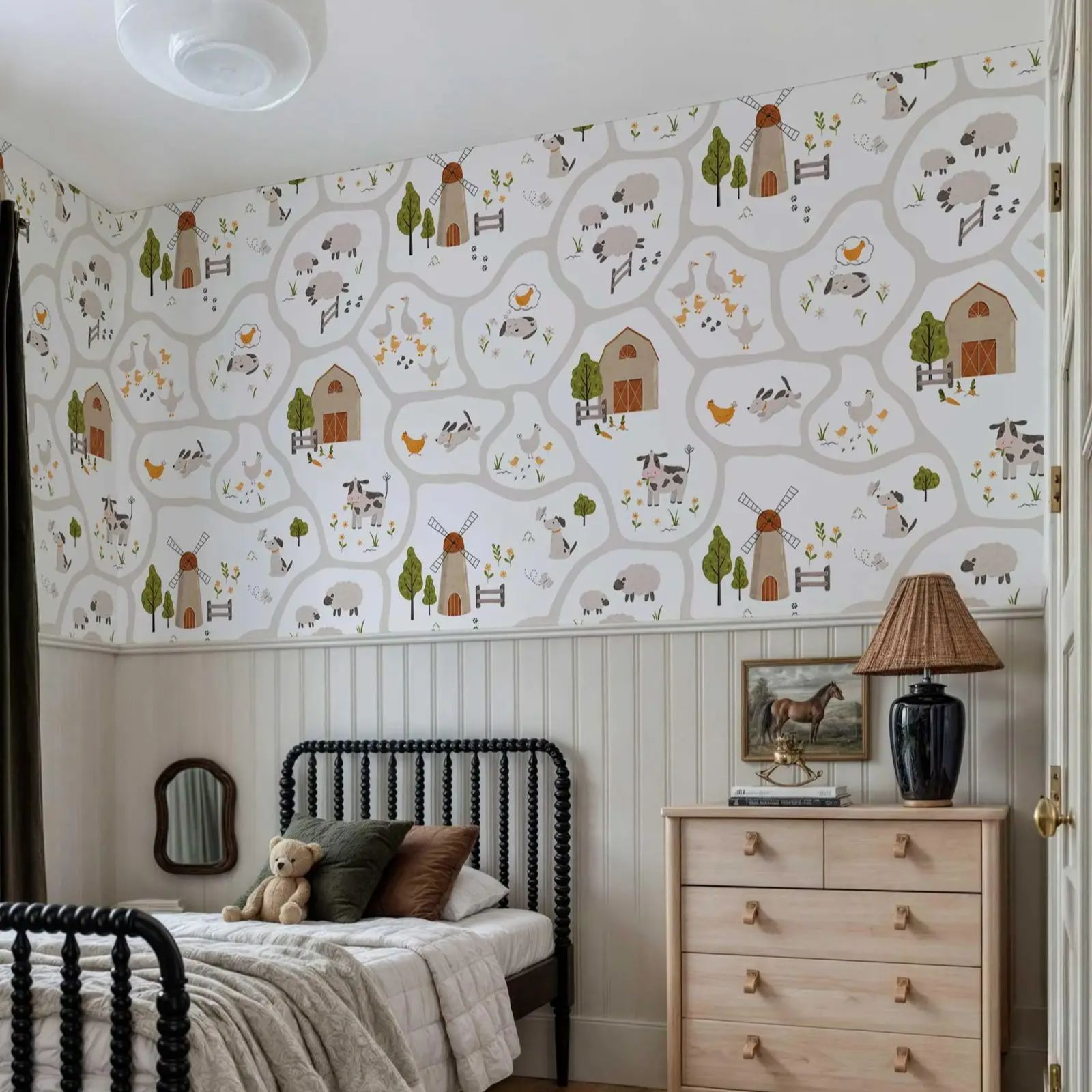 Cute Farm Animals Kids Wallpap - Baby Nursery Water recension och pris