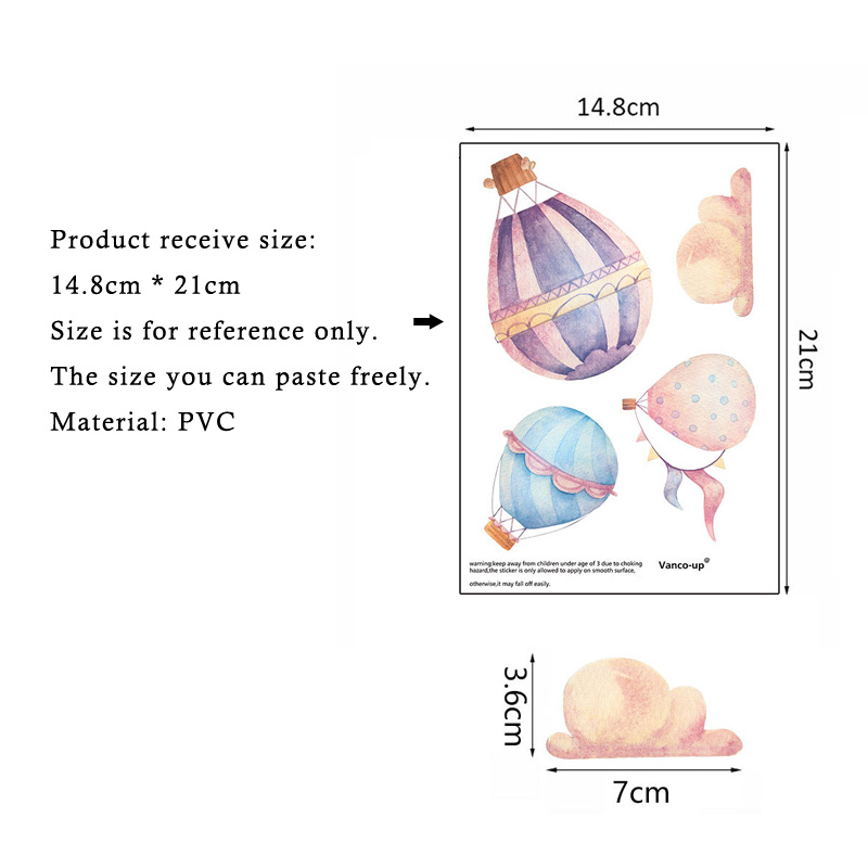 Creative Colorful Hot Air Ball - Baby Nursery Mural Wallpaper recension och pris