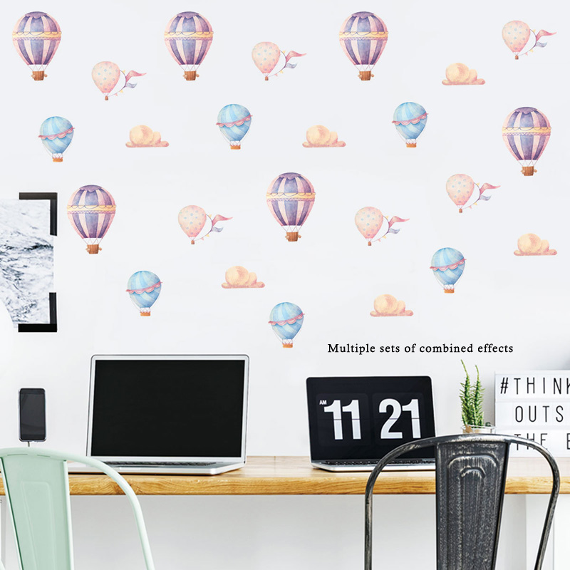 Creative Colorful Hot Air Ball - Baby Nursery Mural Wallpaper recension och pris