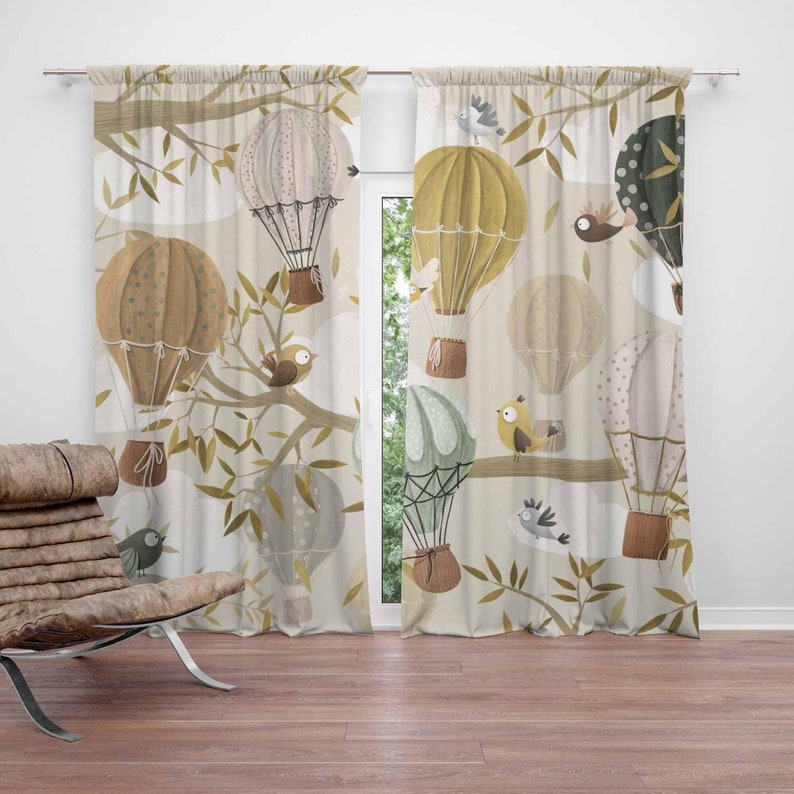 Hot Air Balloon Curtains Bird  - Baby Nursery Blackout Curtains recension och pris