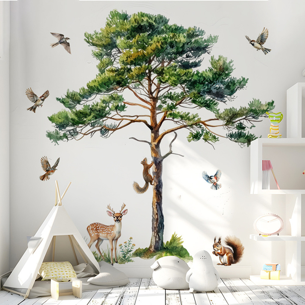 Large Pine Tree Wall Decals Sq - Baby Nursery Labels recension och pris