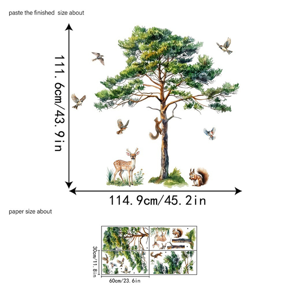 Large Pine Tree Wall Decals Sq - Baby Nursery Labels recension och pris