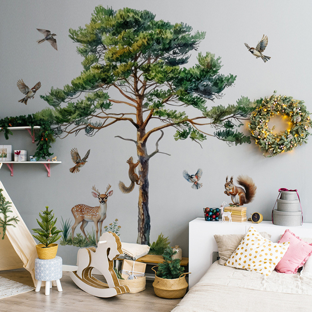 Large Pine Tree Wall Decals Sq - Baby Nursery Labels recension och pris