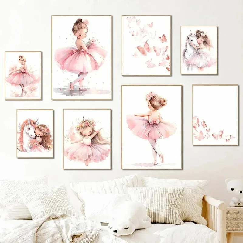 Pink Ballerina Girl Unicorn Bu - Baby Nursery Pink recension och pris