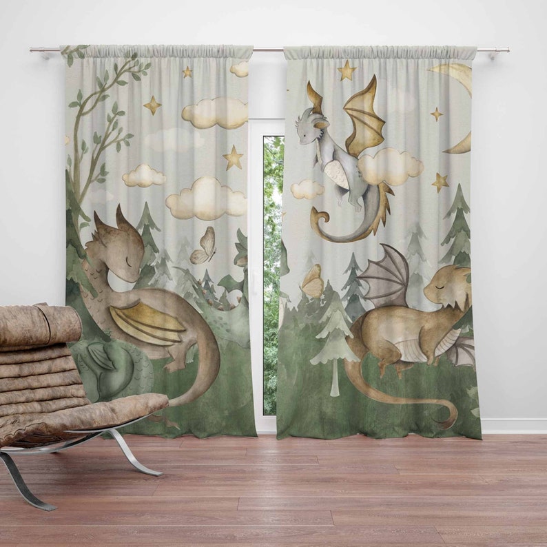 Little Dragon Nursery Curtains - Baby Nursery Blackout Curtains recension och pris