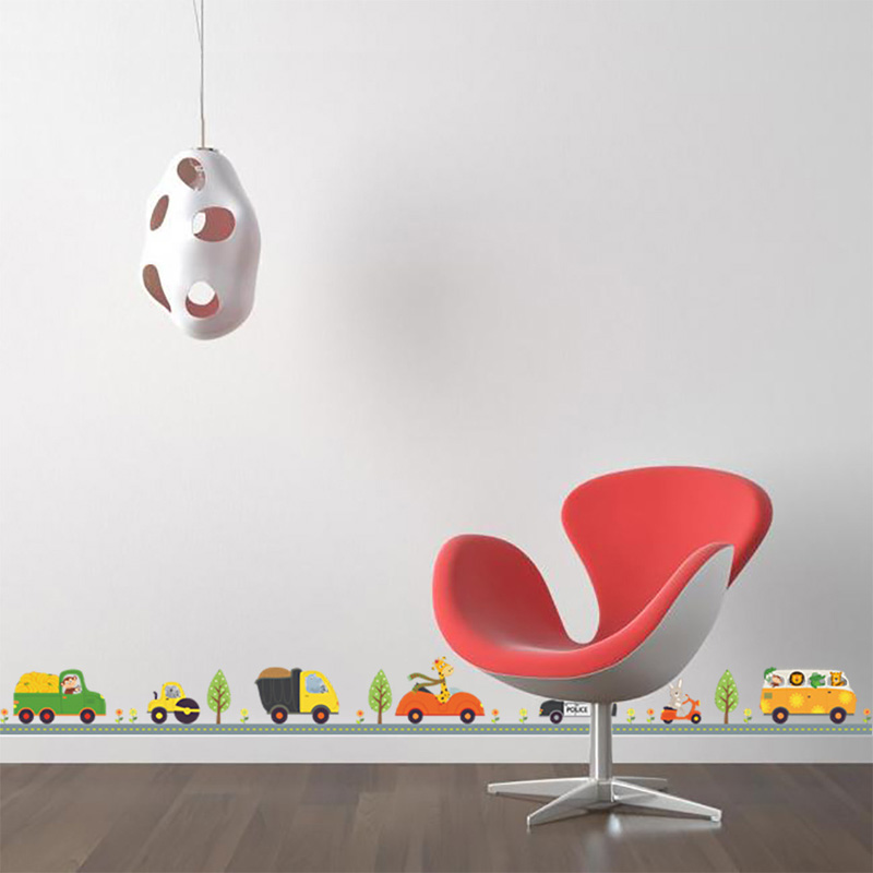 Cartoon Animals Car Wall Stick - Baby Nursery Labels recension och pris