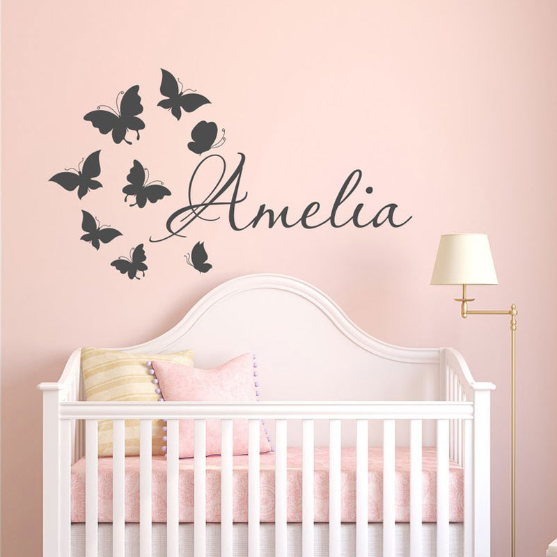 Personalized Girls Name Cartoo - Baby Nursery Mural Wallpaper recension och pris
