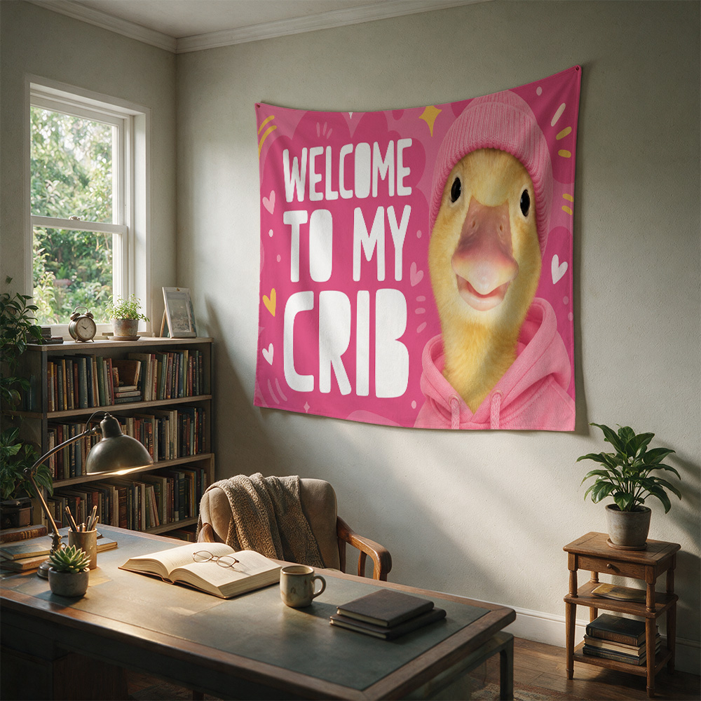 Cute Yellow Duck Nursery Wall  - Baby Nursery Pink recension och pris