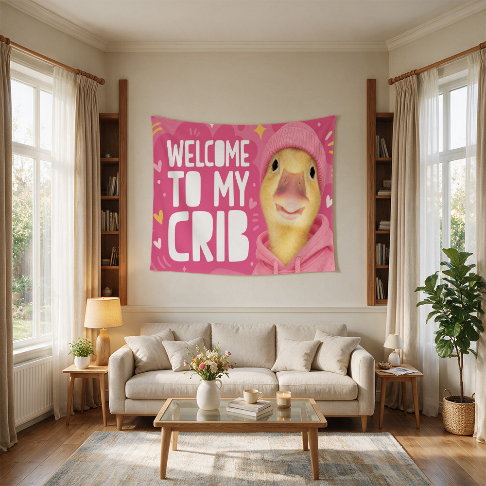 Cute Yellow Duck Nursery Wall  - Baby Nursery Pink recension och pris