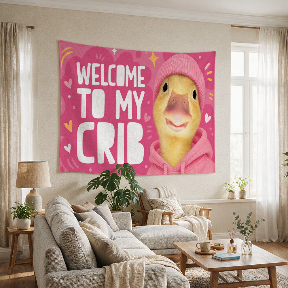 Cute Yellow Duck Nursery Wall  - Baby Nursery Pink recension och pris