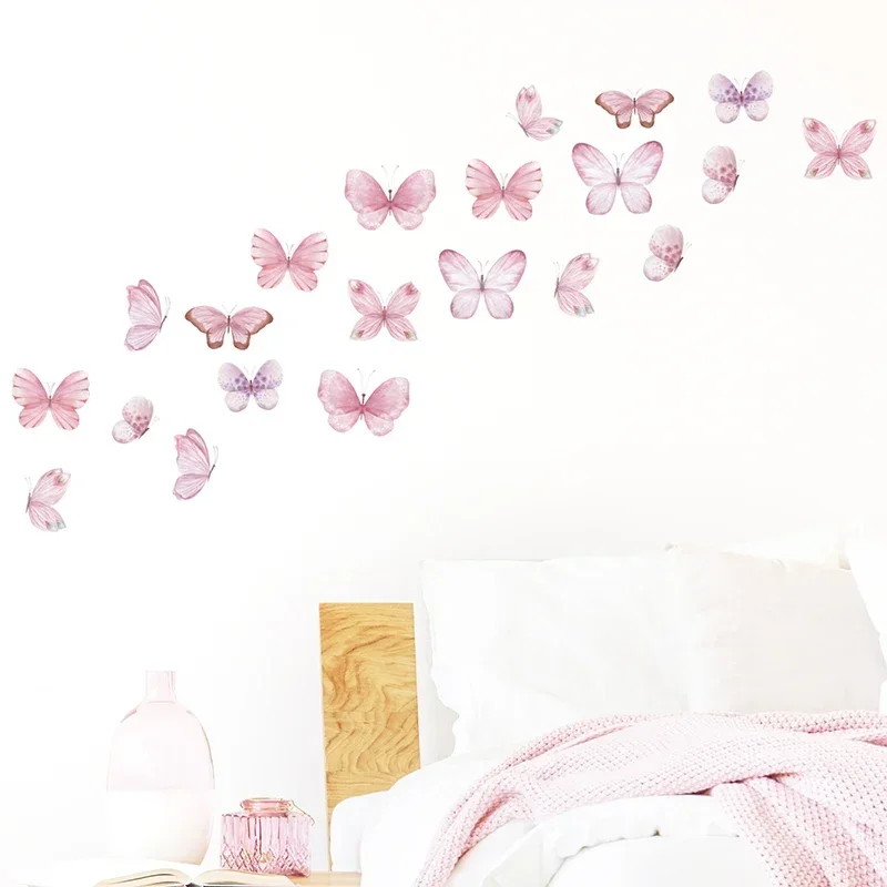 17pcs Watercolor Pink Flying B - Baby Nursery Water recension och pris