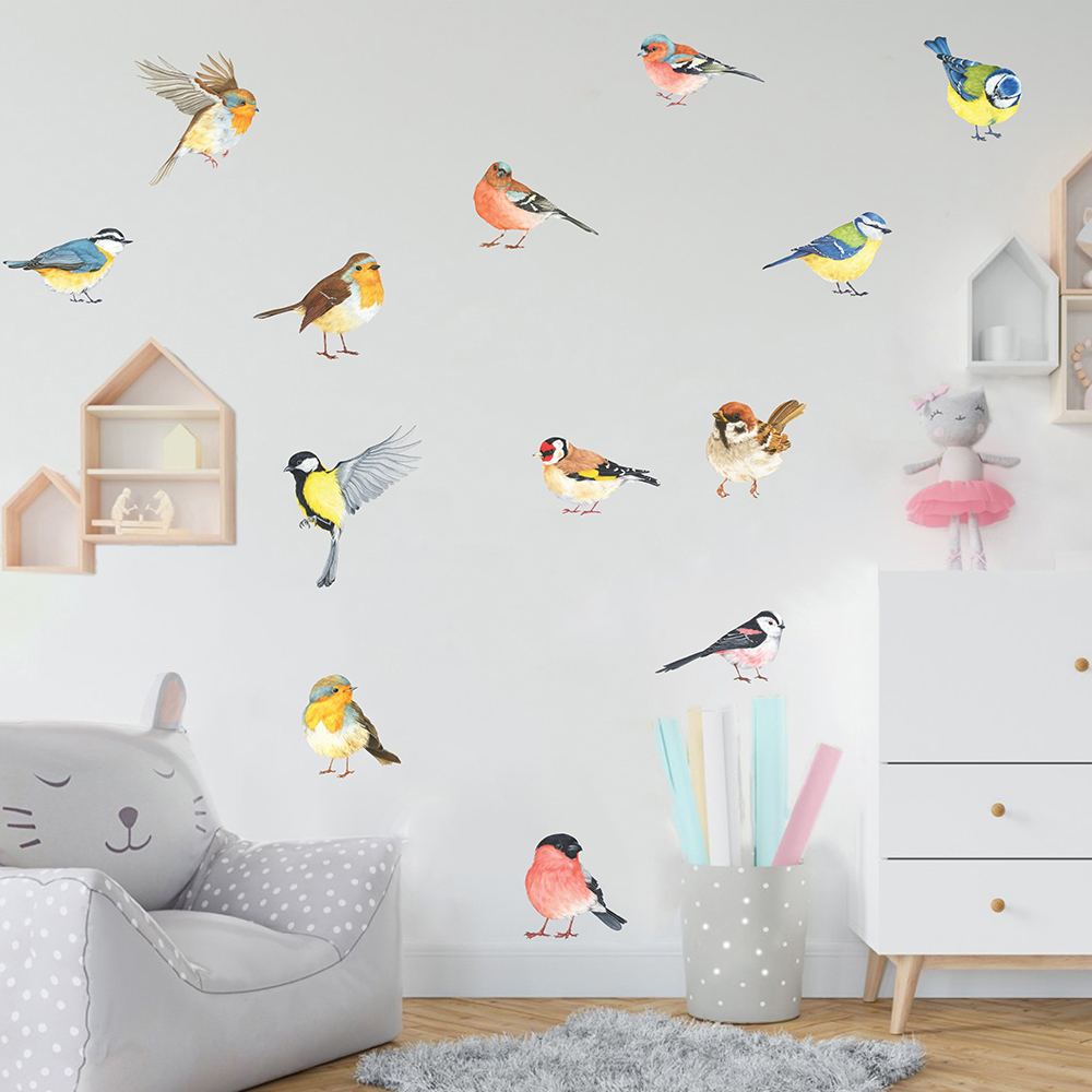 13pcs Little Birds Wall Sticke - Baby Nursery Labels recension och pris