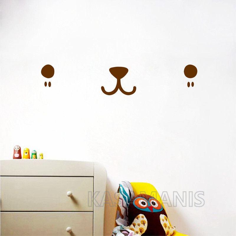 Cute Kawaii Face Wall Art Deca - Baby Nursery Labels recension och pris