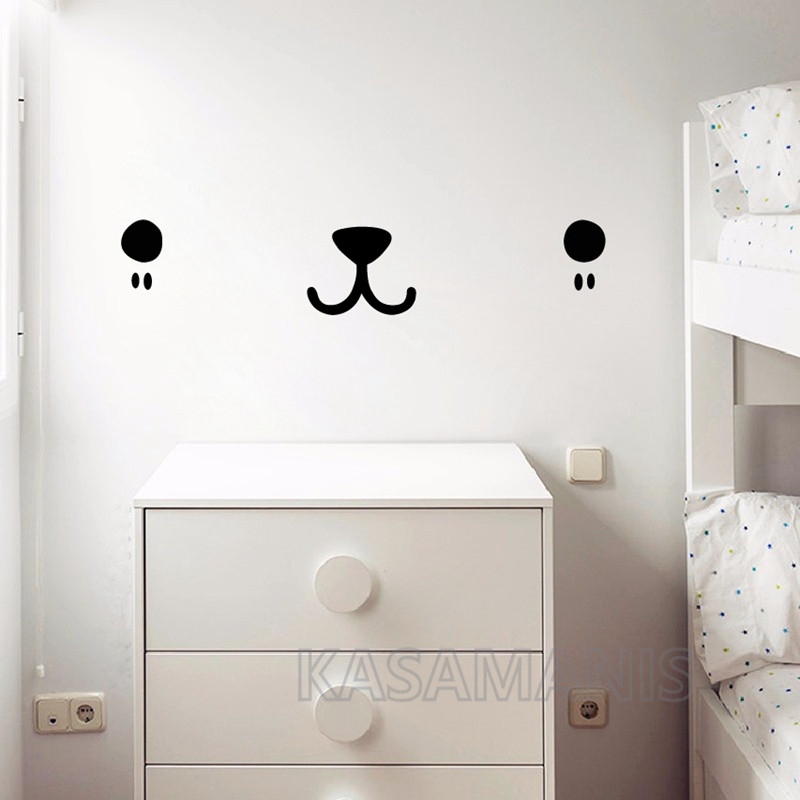 Cute Kawaii Face Wall Art Deca - Baby Nursery Labels recension och pris