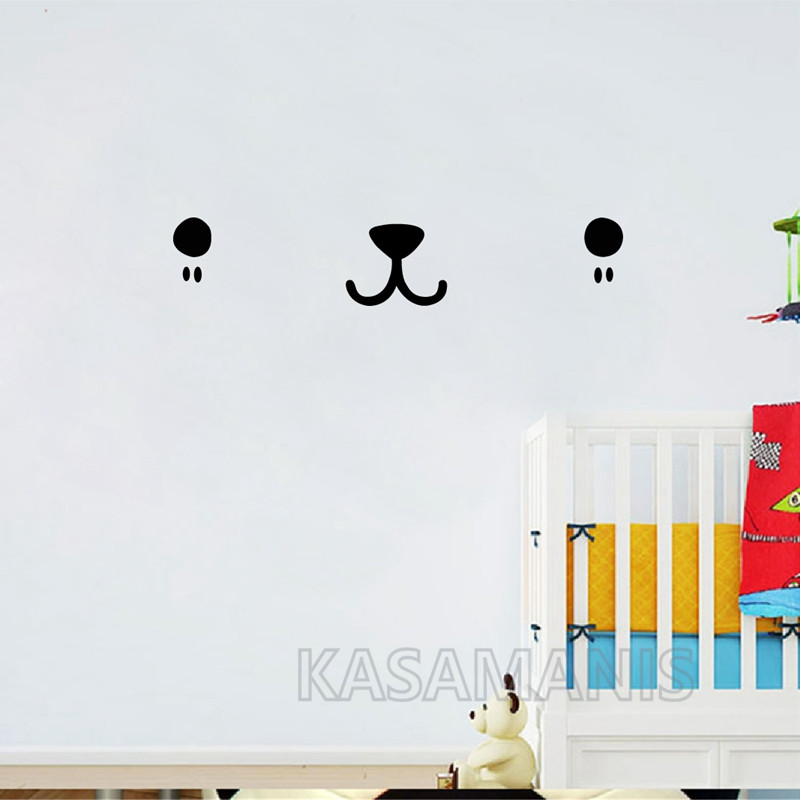 Cute Kawaii Face Wall Art Deca - Baby Nursery Labels recension och pris