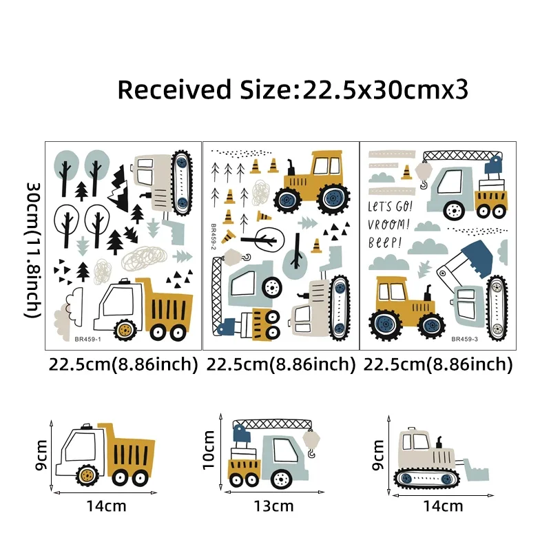 Hand Drawn Cute Cars Cargo Tru - Baby Nursery Labels recension och pris