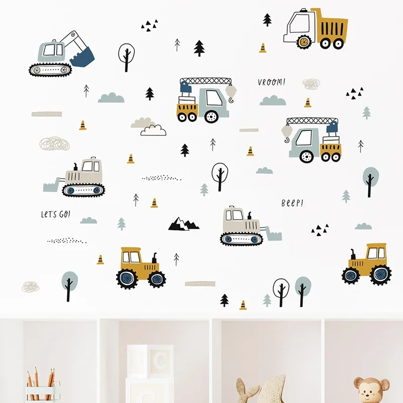 Hand Drawn Cute Cars Cargo Tru - Baby Nursery Labels recension och pris