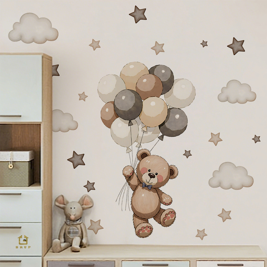 Adorable Teddy Bear Wall Decal - Baby Nursery Labels recension och pris