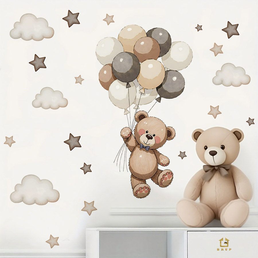 Adorable Teddy Bear Wall Decal - Baby Nursery Labels recension och pris