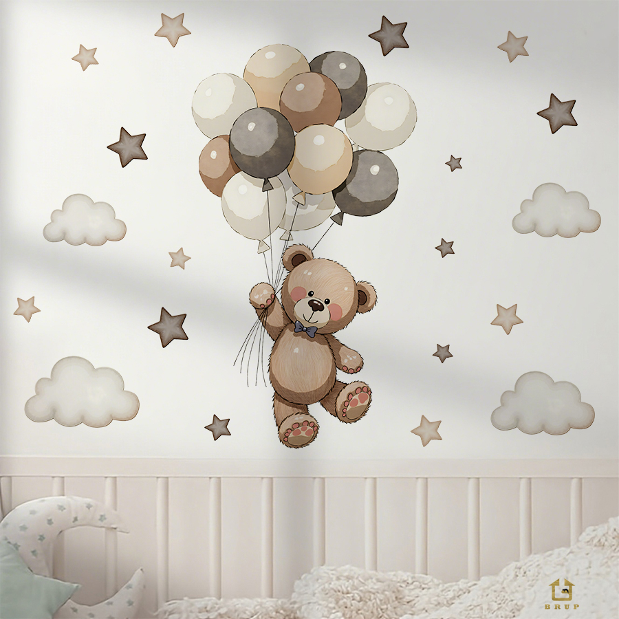 Adorable Teddy Bear Wall Decal - Baby Nursery Labels recension och pris