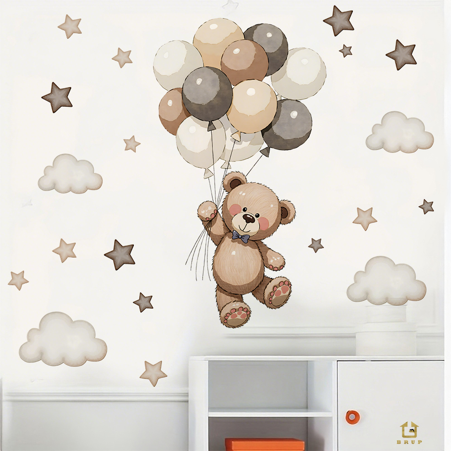 Adorable Teddy Bear Wall Decal - Baby Nursery Labels recension och pris