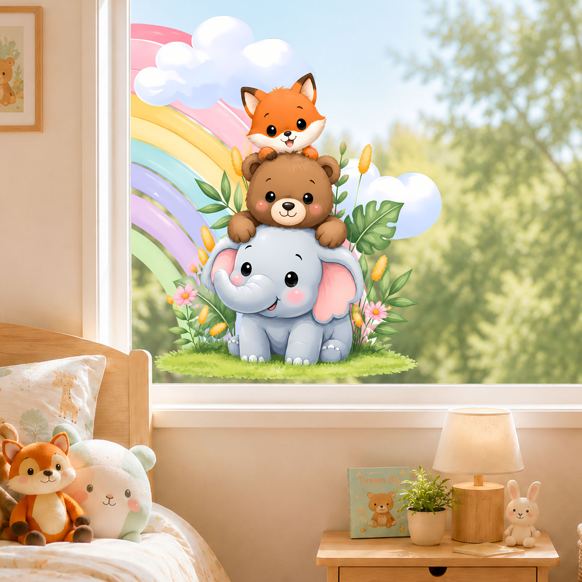 Cute Elephant Bear Fox Window  - Baby Nursery Labels recension och pris
