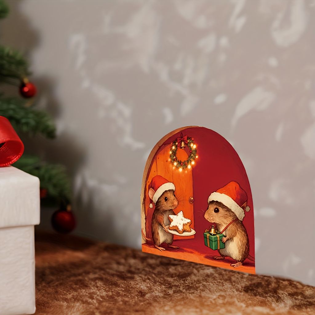 Festive Christmas Mouse Hole W - Baby Nursery Mural Wallpaper recension och pris