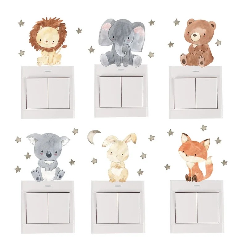 1/2/4/6set Cartoon Animals Wal - Baby Nursery Water recension och pris