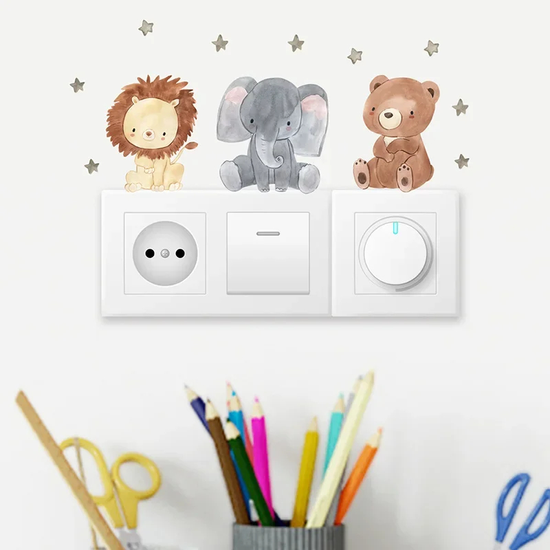 1/2/4/6set Cartoon Animals Wal - Baby Nursery Water recension och pris