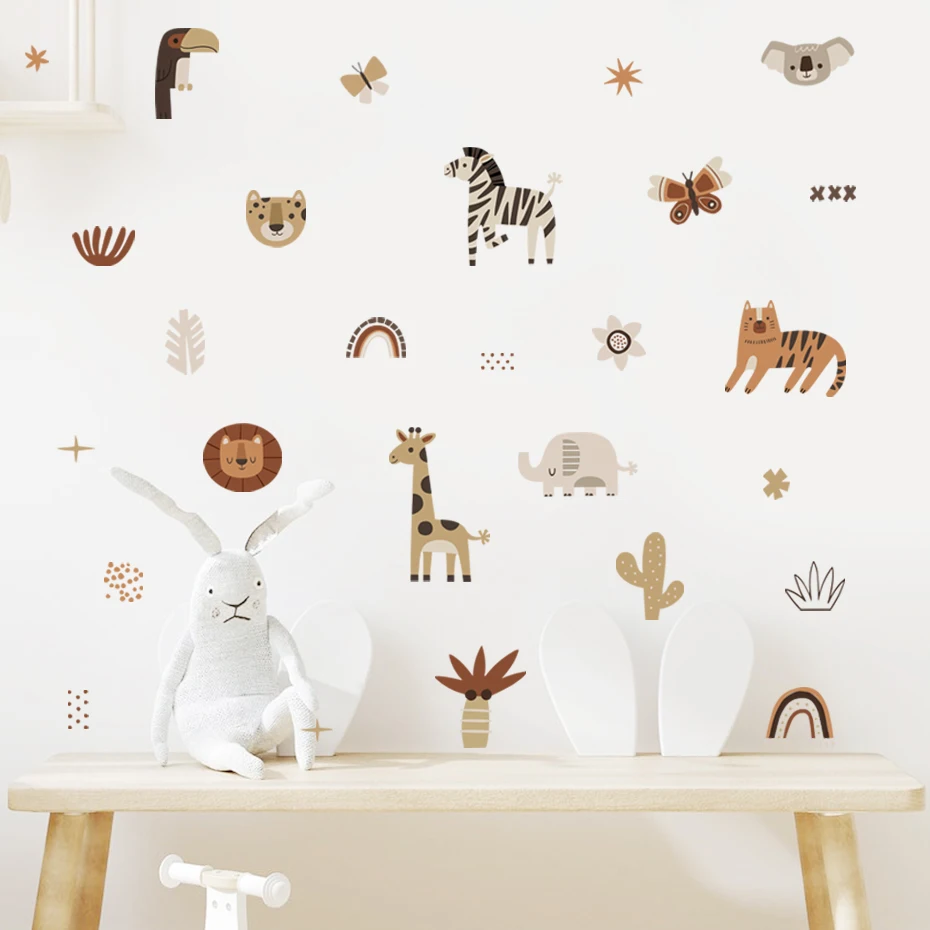 Cartoon Africa Animals Elephan - Baby Nursery Labels recension och pris