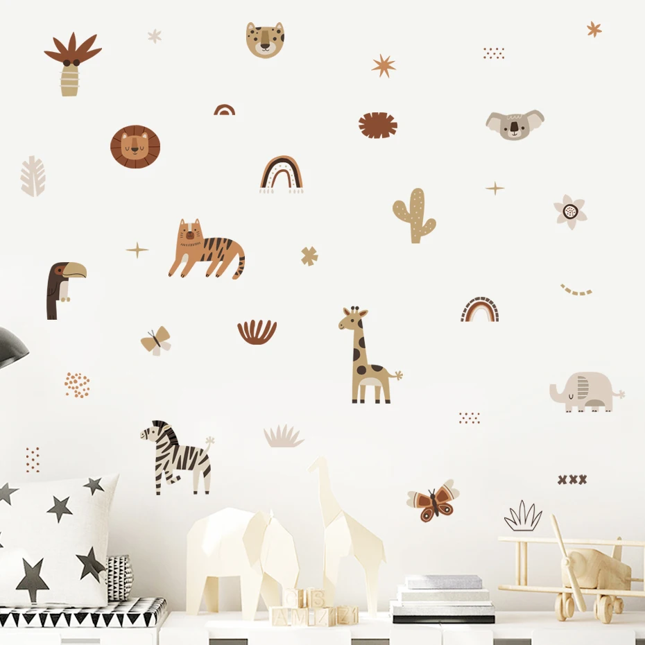 Cartoon Africa Animals Elephan - Baby Nursery Labels recension och pris