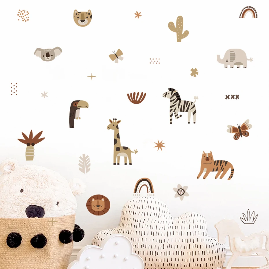 Cartoon Africa Animals Elephan - Baby Nursery Labels recension och pris